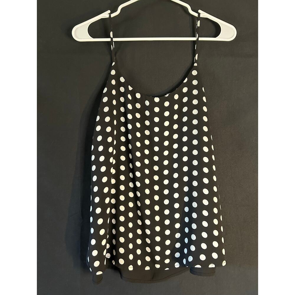 The Limited Polka Dot Tank Top Black White Sleeveless Flowy Size S